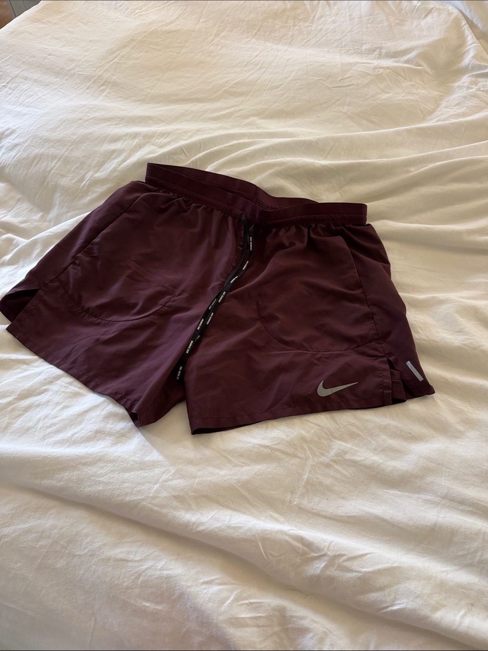 Nike Men’s Maroon Athletic Shorts with Reflective Swoosh